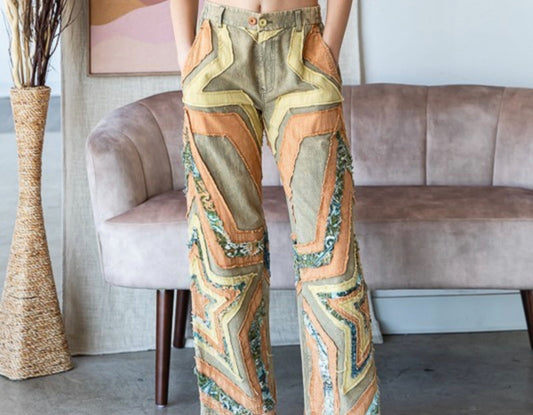 Oli & Hali Star Patchwork boho pants
