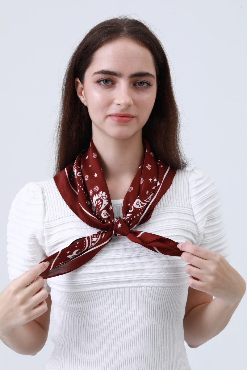 Paisley Silky Square Scarf - Multi-Use Accessory 🌸🧣 Leto Collection