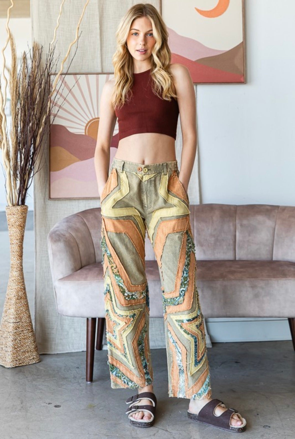 Oli & Hali Star Patchwork boho pants