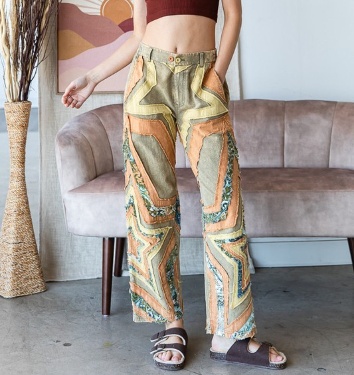 Oli & Hali Star Patchwork boho pants