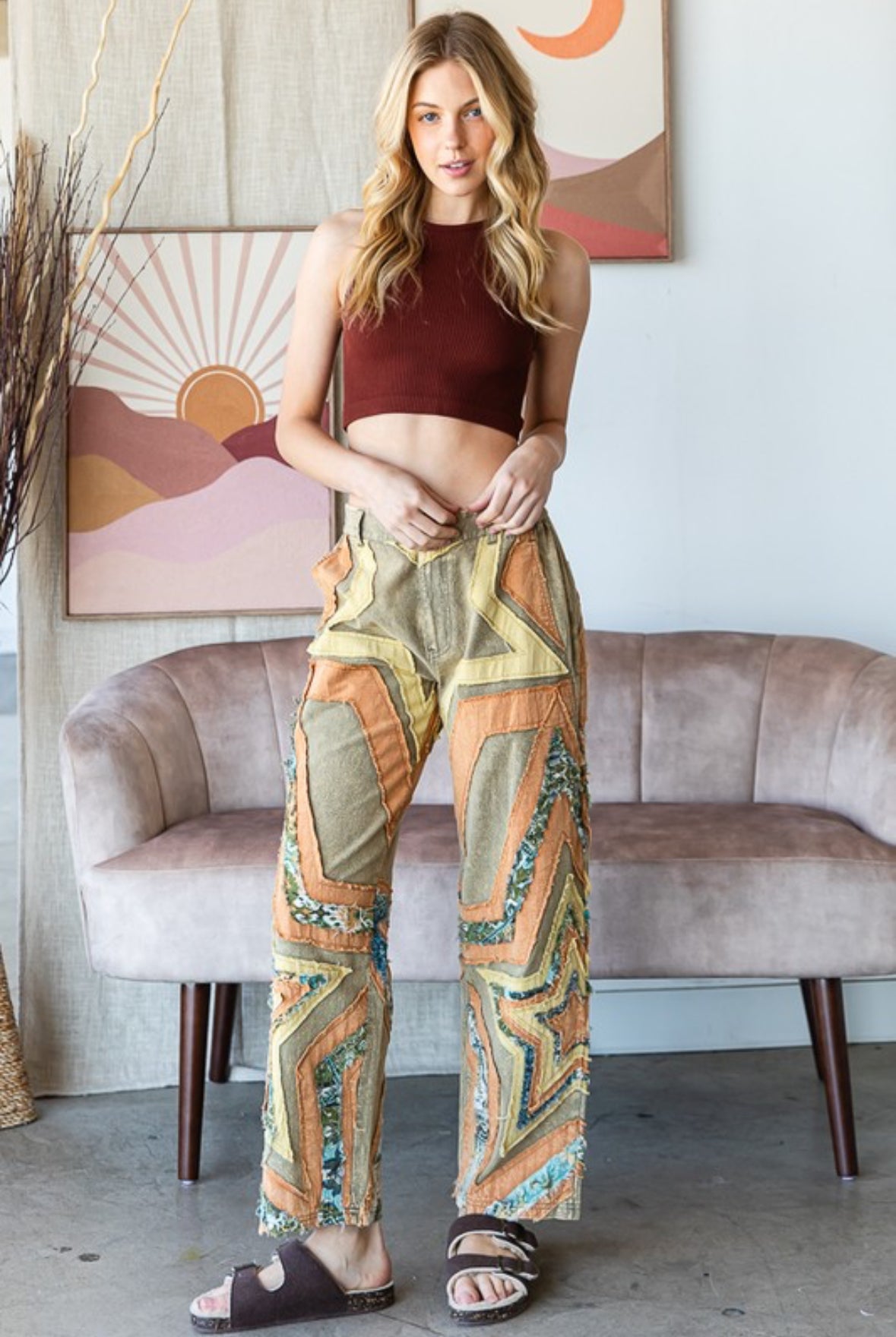 Oli & Hali Star Patchwork boho pants