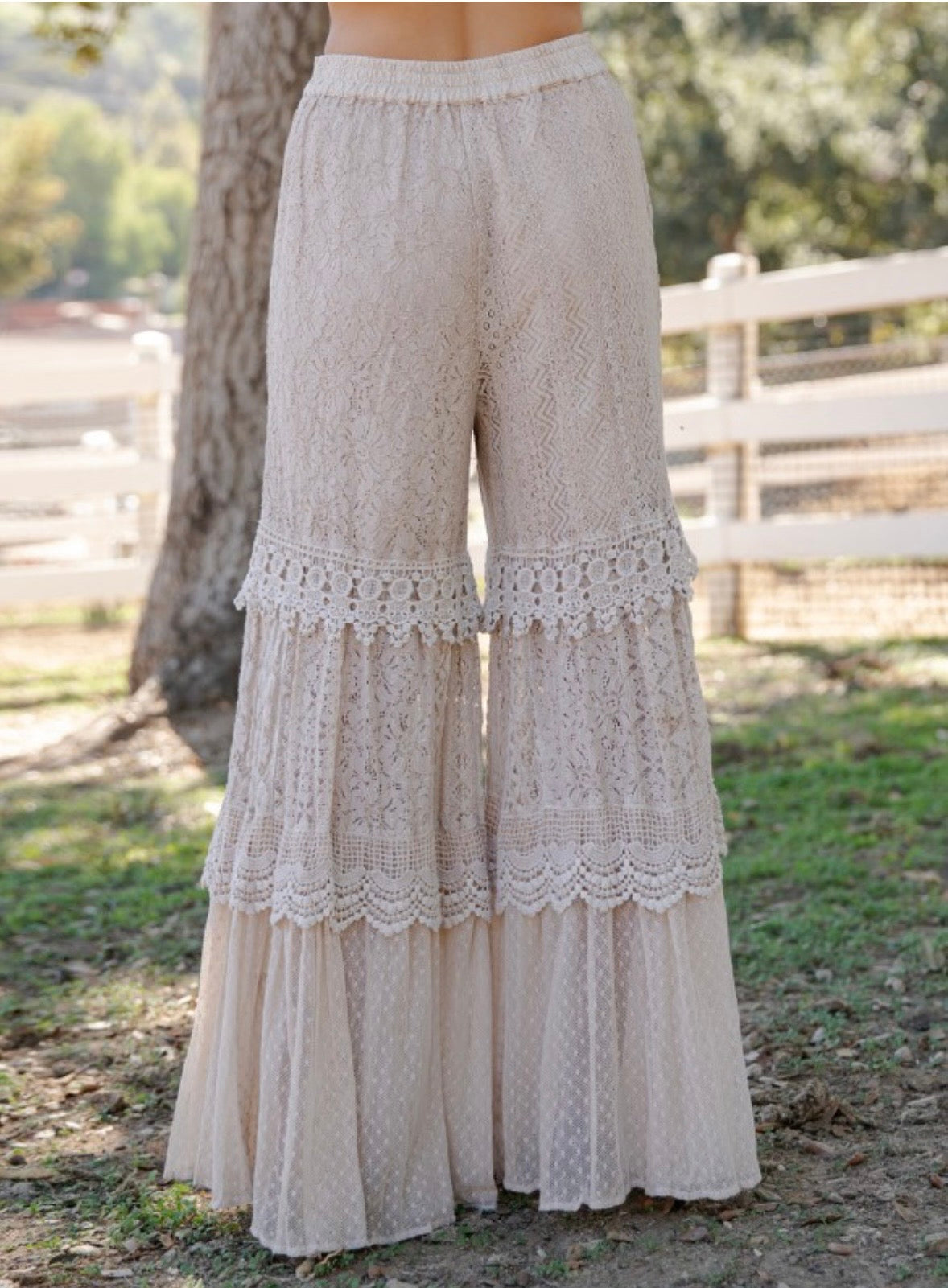 Young Threads - Desert Dreams Boho Goddess Cloud Tiered Lace Pants