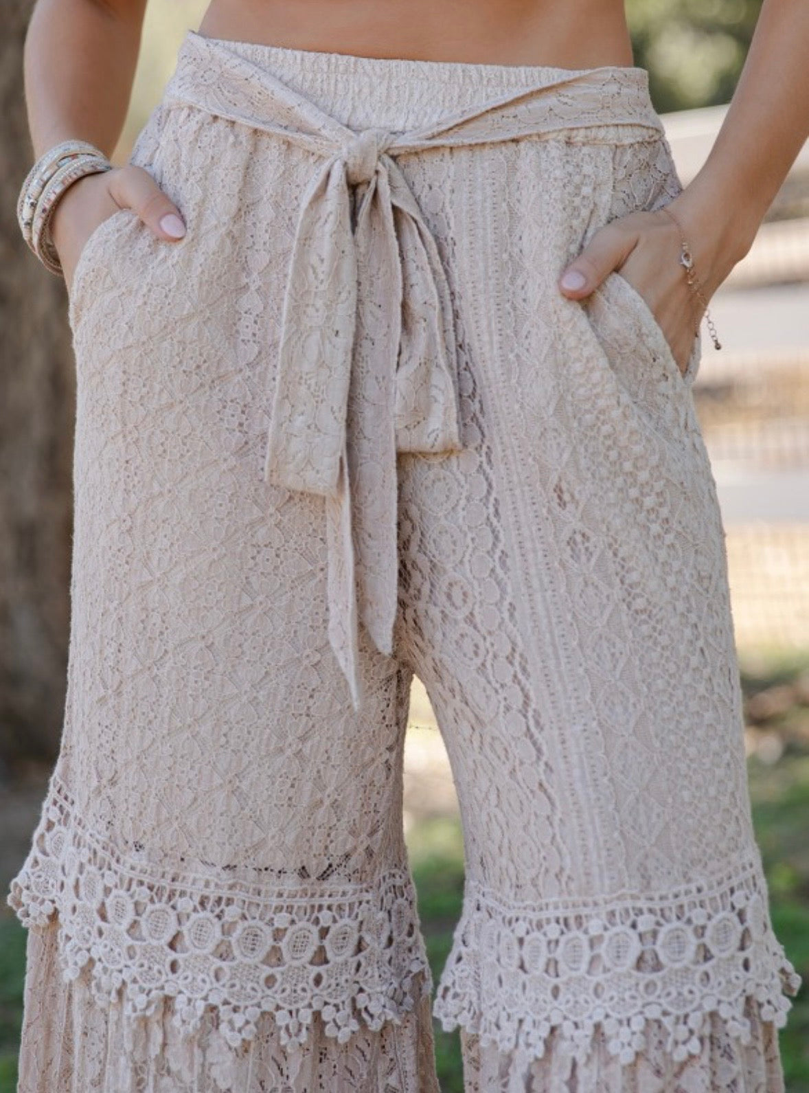 Young Threads - Desert Dreams Boho Goddess Cloud Tiered Lace Pants