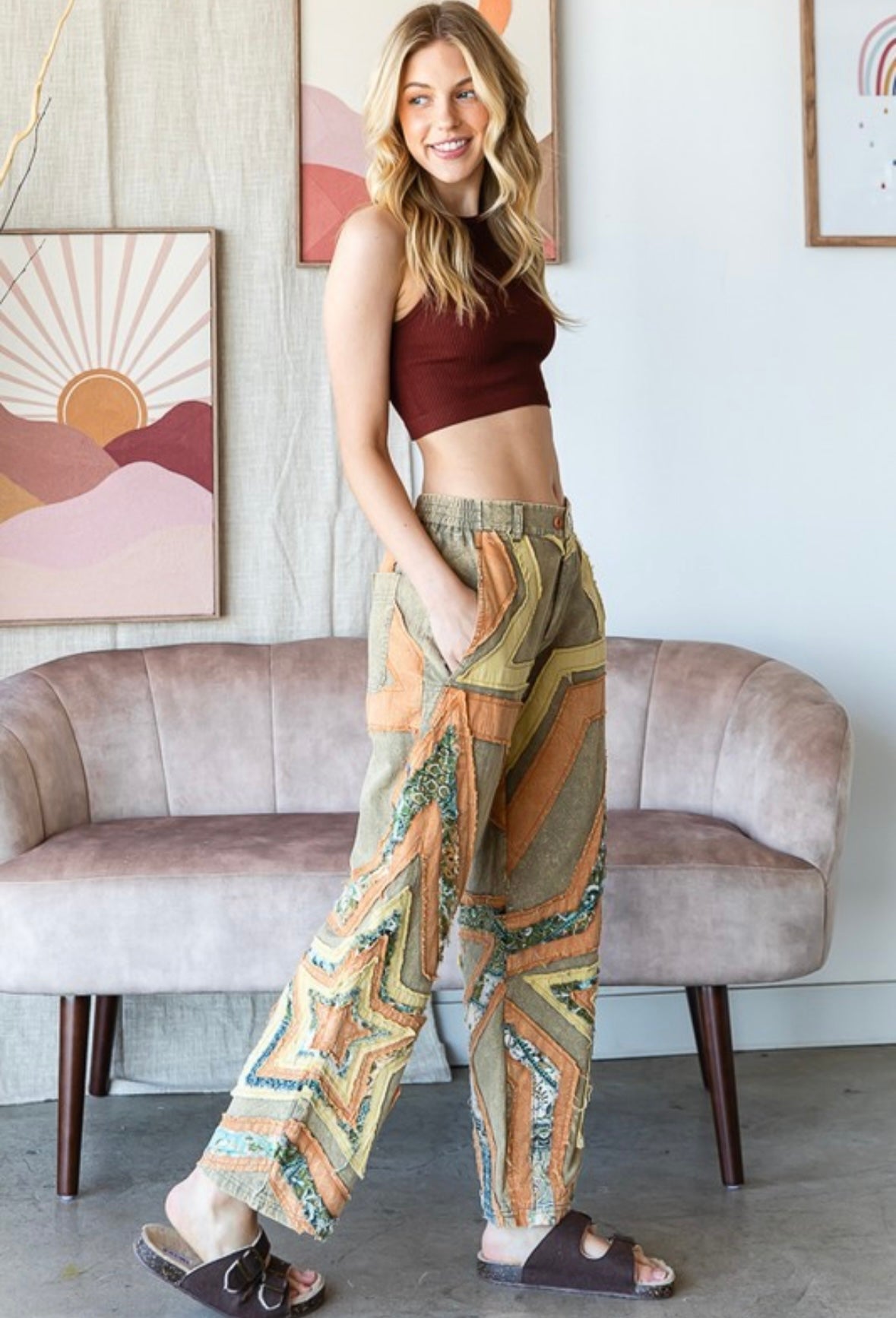 Oli & Hali Star Patchwork boho pants