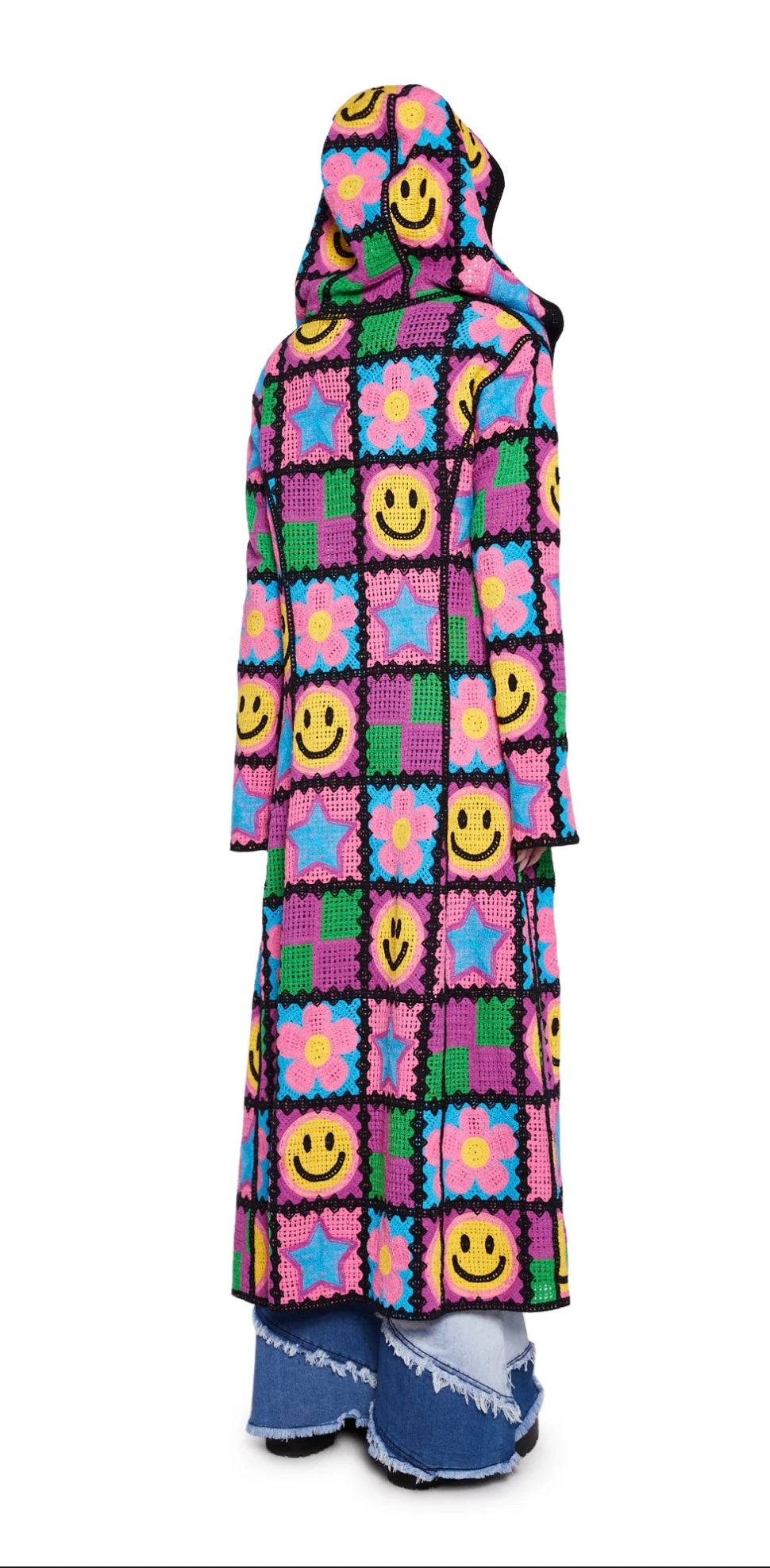 Happy Smiley Crochet cardigan Duster