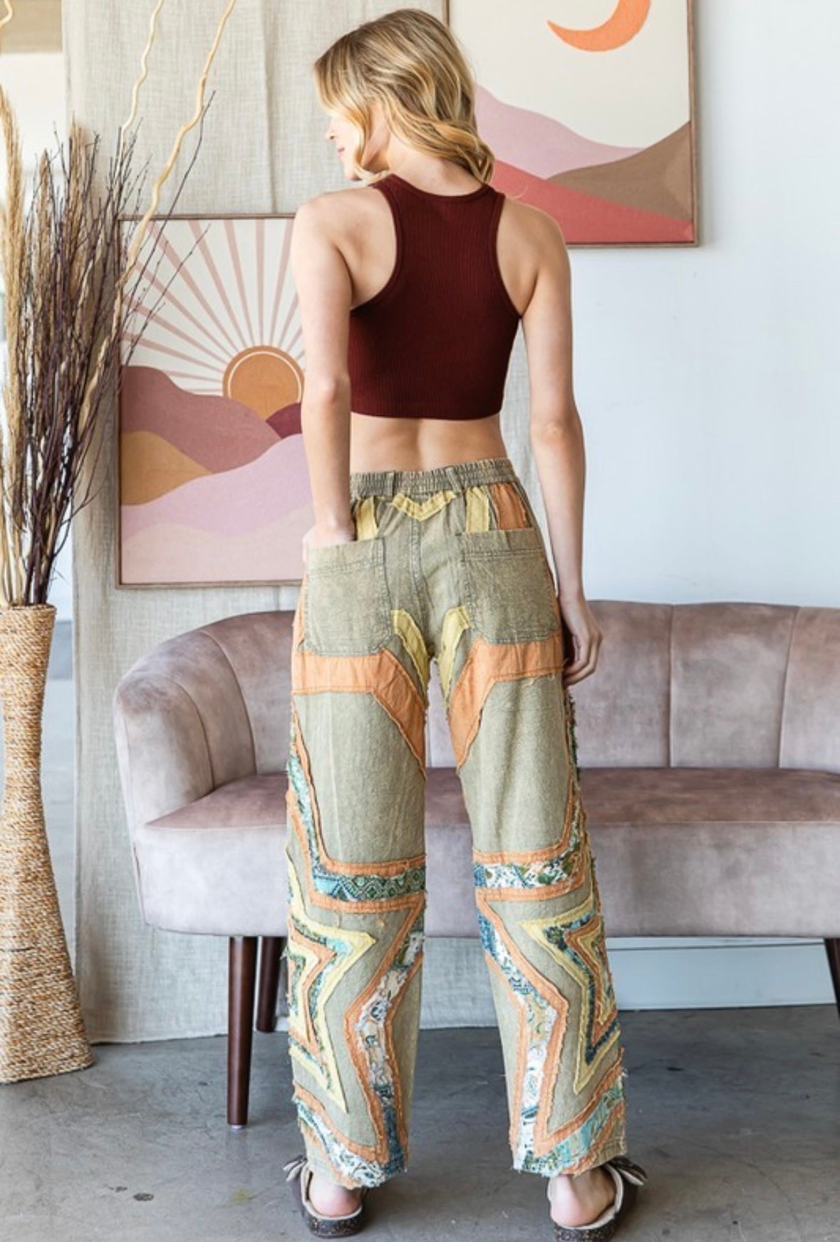 Oli & Hali Star Patchwork boho pants