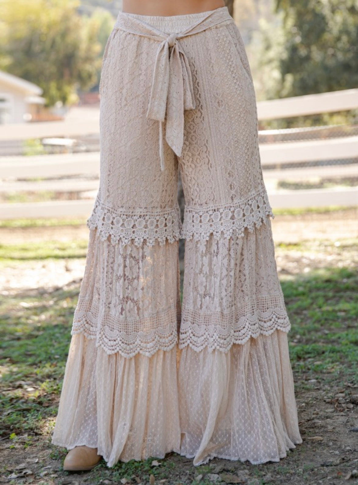 Young Threads - Desert Dreams Boho Goddess Cloud Tiered Lace Pants