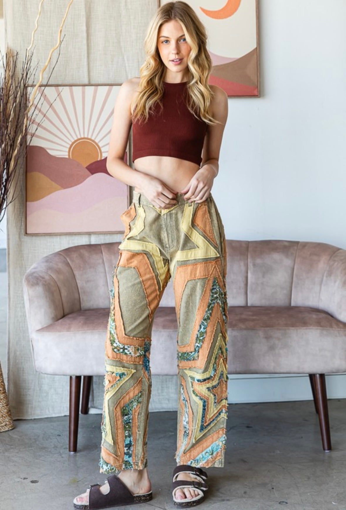 Oli & Hali Star Patchwork boho pants