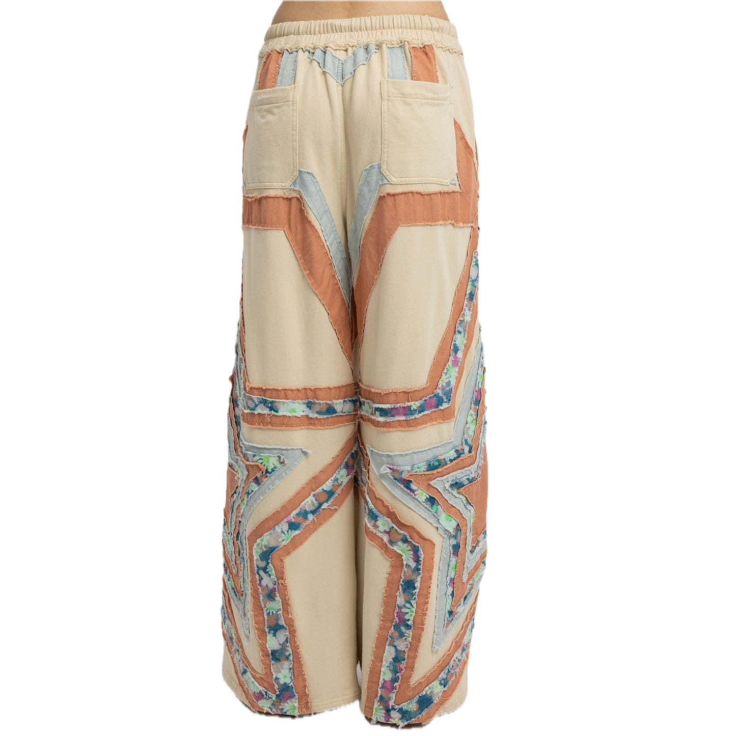 Blue-Velvet, Boho Star Patchwork Pants