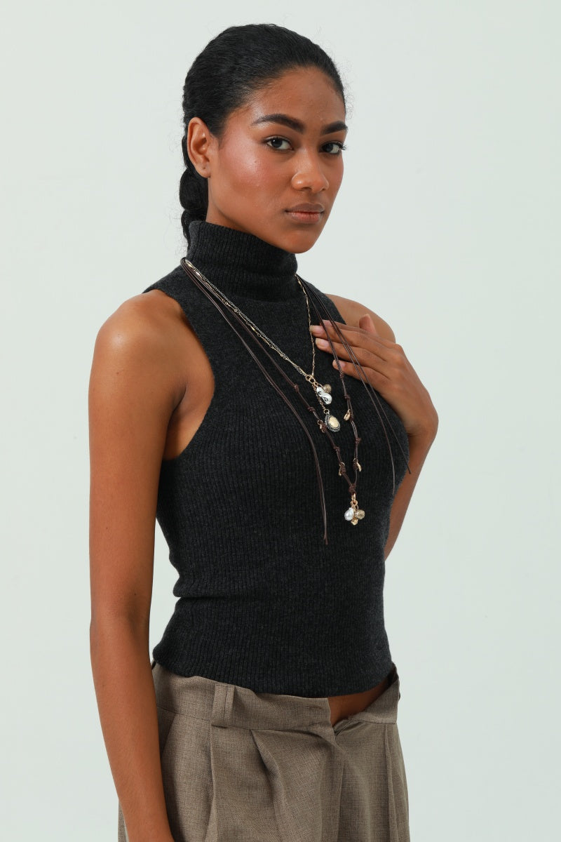 Stackable Alloy Charm Necklace - Layered Trendy Look 🔗 Leto Collection