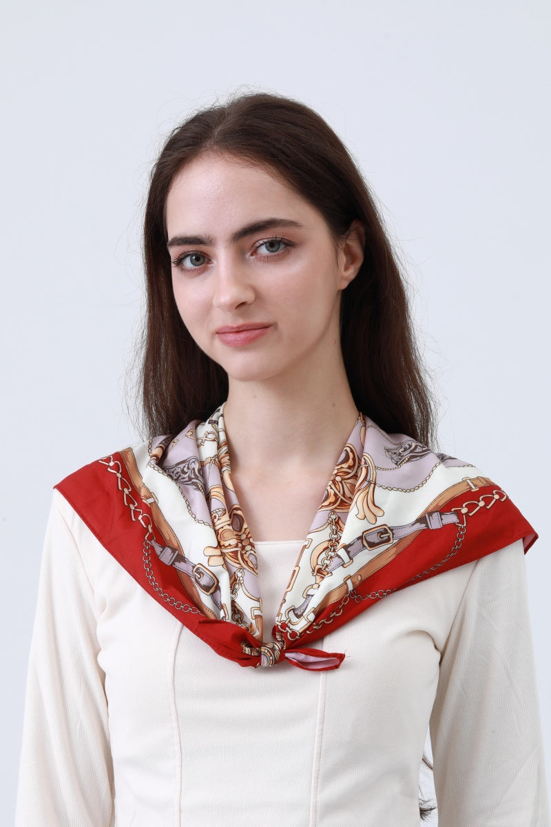 Chain Print Silky Bandana – Vintage Rope Design Headscarf 🔗🧣 Leto Collection