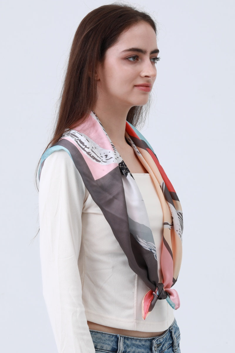 Equestrian Print Silk Scarf – Classic Horse Design 🐎🧣 Leto Collection