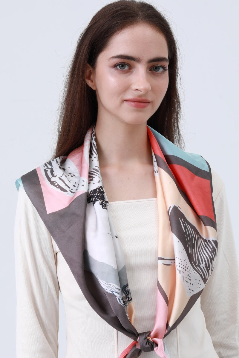 Equestrian Print Silk Scarf – Classic Horse Design 🐎🧣 Leto Collection