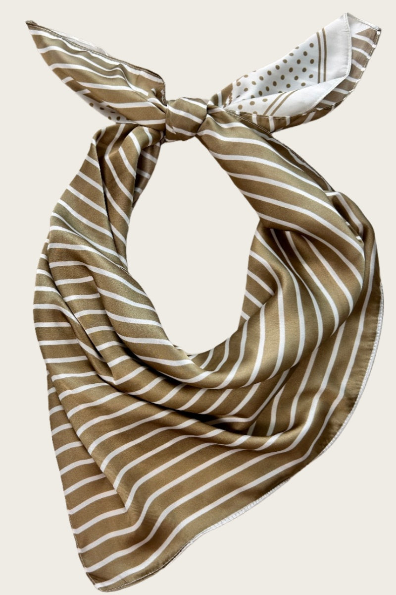 Striped Dot Silky Bandana – Multi-Way Style Scarf 🌞🧣 Leto Collection