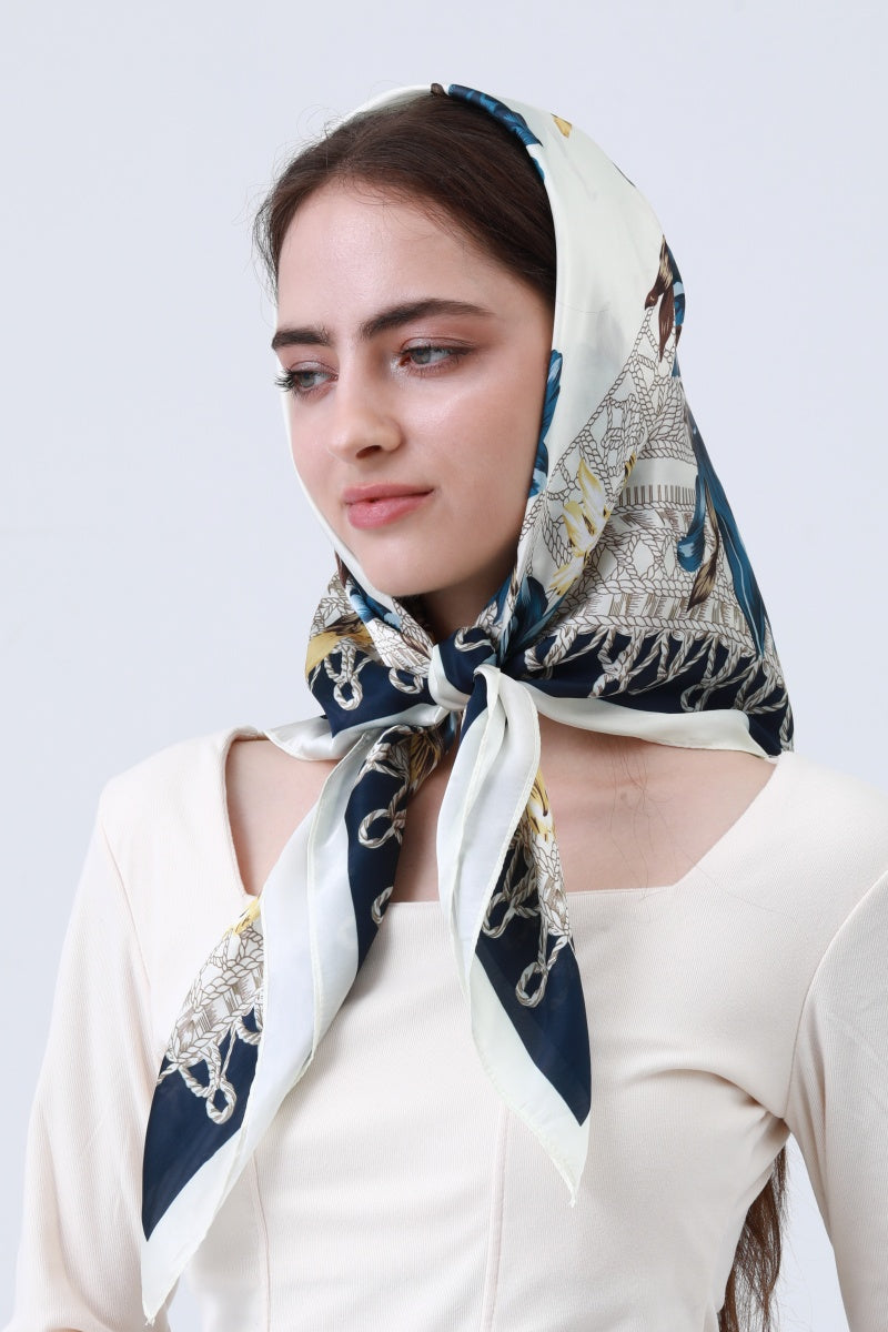 Magnolia Bloom Bandana - Floral Silk Scarf 🌸🧣 Leto Collection