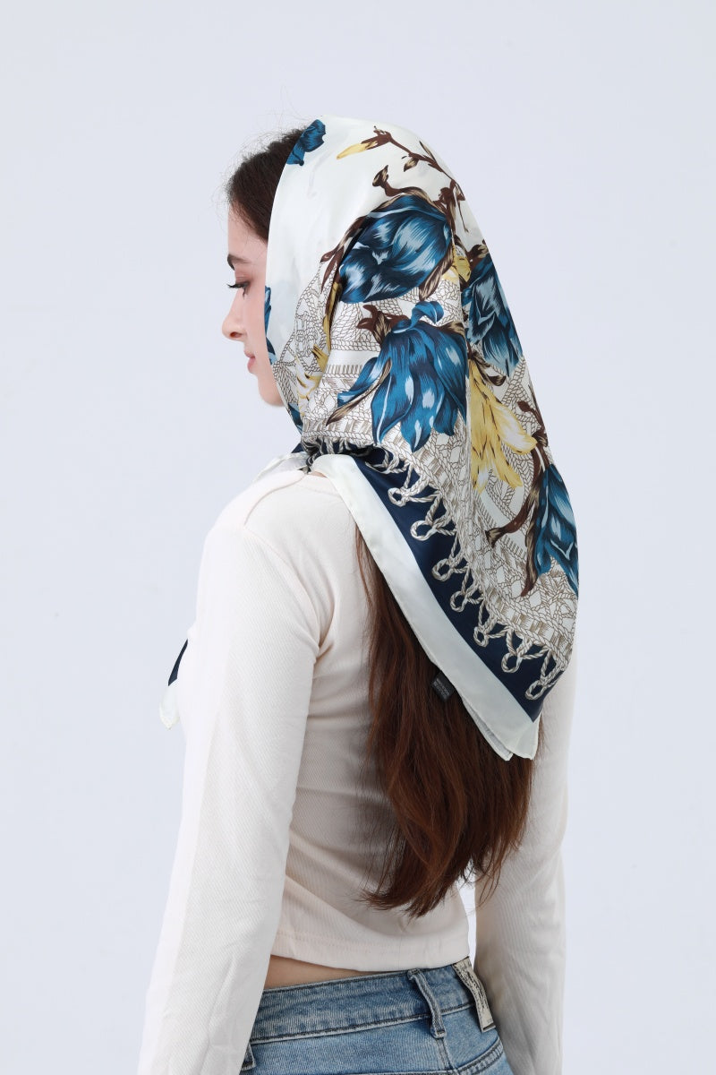 Magnolia Bloom Bandana - Floral Silk Scarf 🌸🧣 Leto Collection