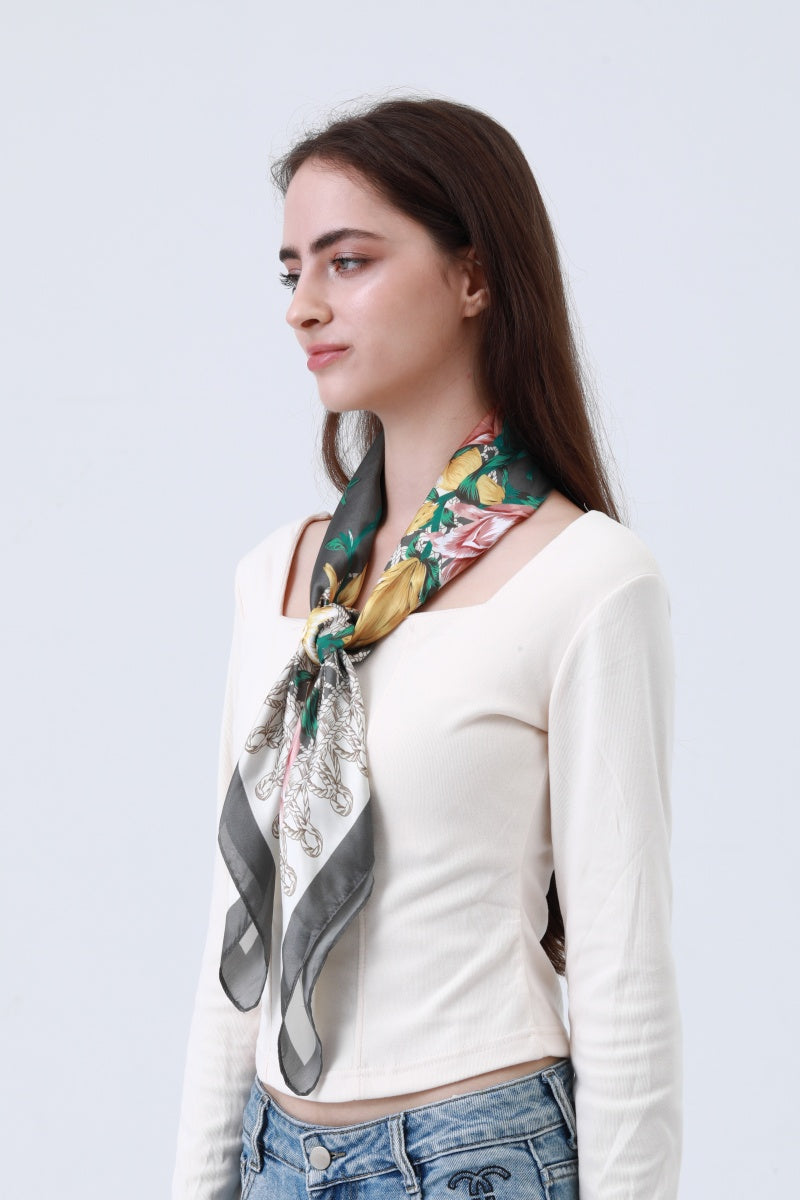 Magnolia Bloom Bandana - Floral Silk Scarf 🌸🧣 Leto Collection