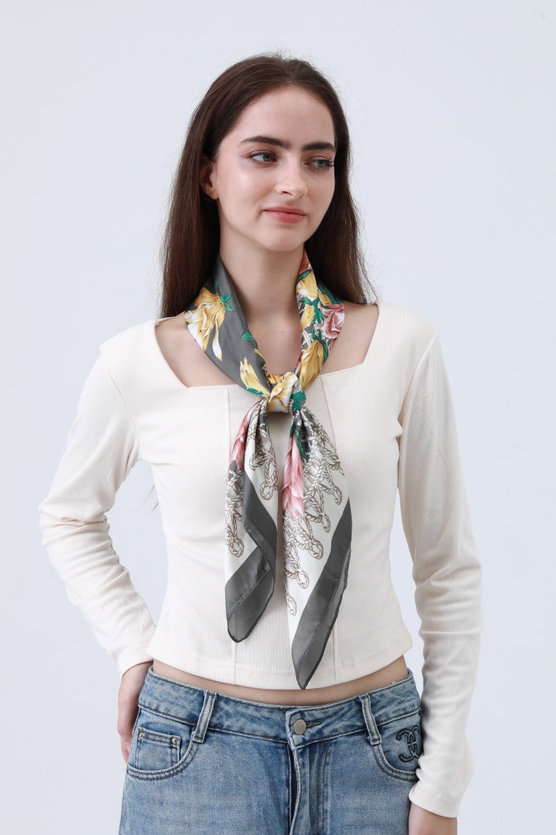 Magnolia Bloom Bandana - Floral Silk Scarf 🌸🧣 Leto Collection