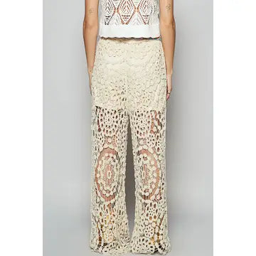 POL Crochet straight leg pants