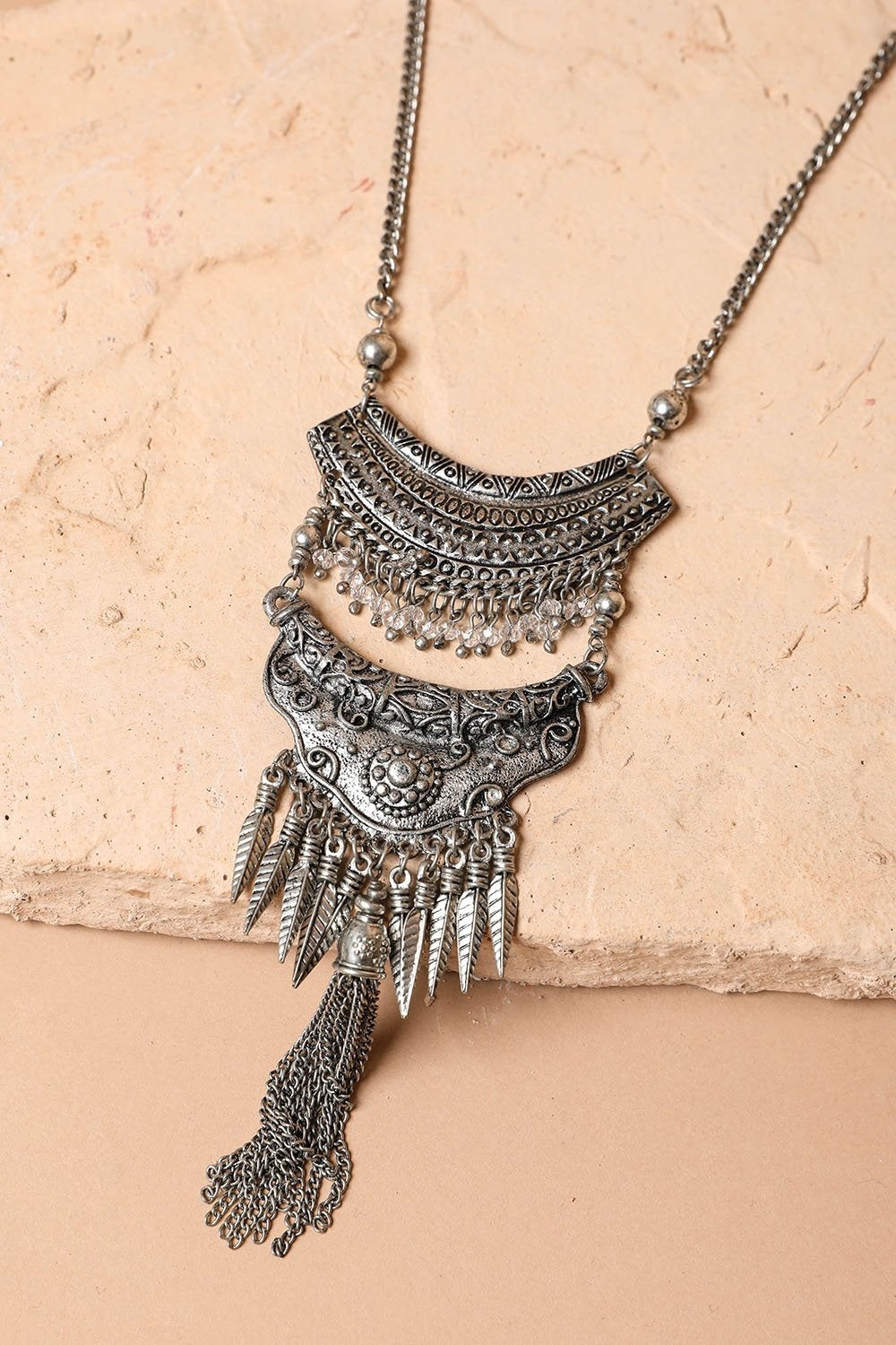 Boho Tassel Statement Necklace Jewelry