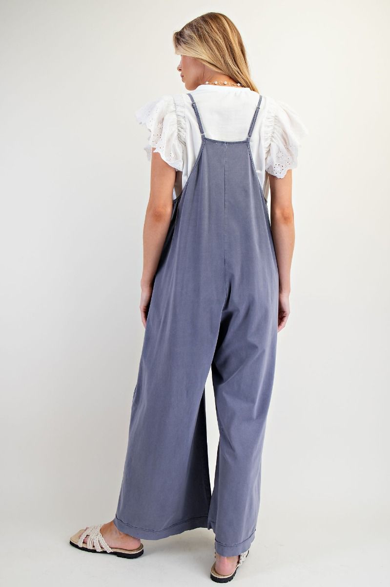 Easel Jumpsuit, Teal or Grey, Cotton/spanex